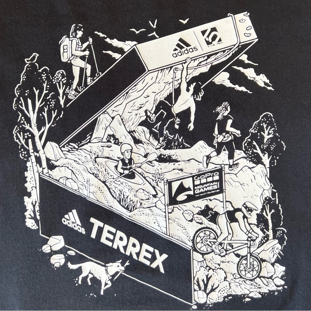 Adidas Terrex Amplifier Tee Womens Medium Black Graphic T-Shirt IA7360 NEW - Picture 6 of 9
